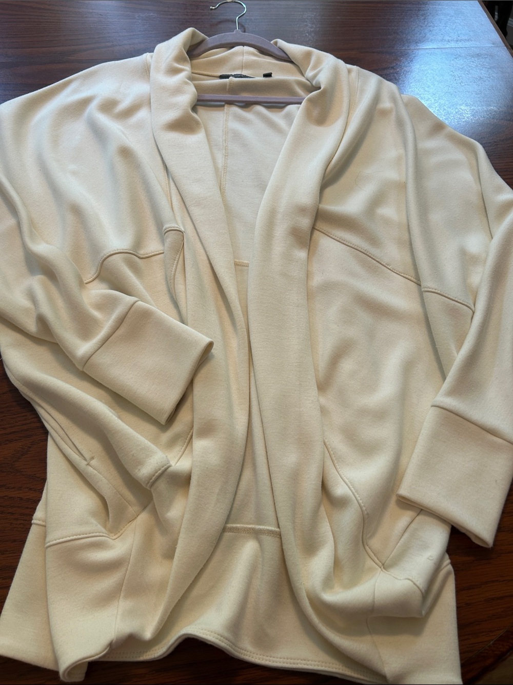 Dangling Cozy Cream Open-Front Cardigan